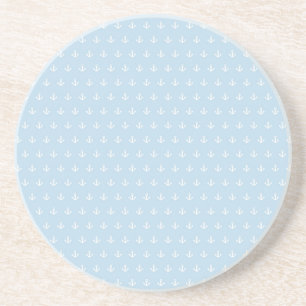 Patroon met witte ankers op blauw zandsteen onderzetter