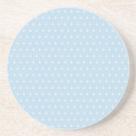 Patroon met witte ankers op blauw zandsteen onderzetter (Voorkant)