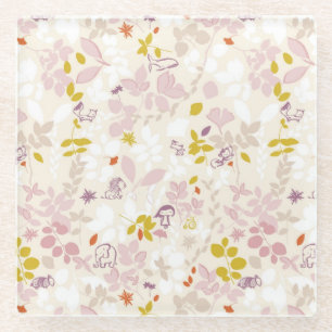 patroon met witte dieren glazen onderzetter