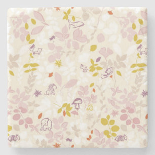 patroon met witte dieren stenen onderzetter