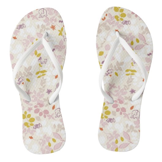 patroon met witte dieren teenslippers (Voetbed)