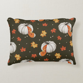 Patroon met witte pompoenen accent kussen