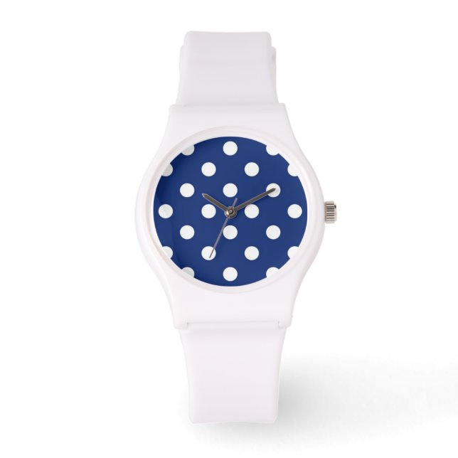 Patroon met witte stippen horloge (Voorkant)