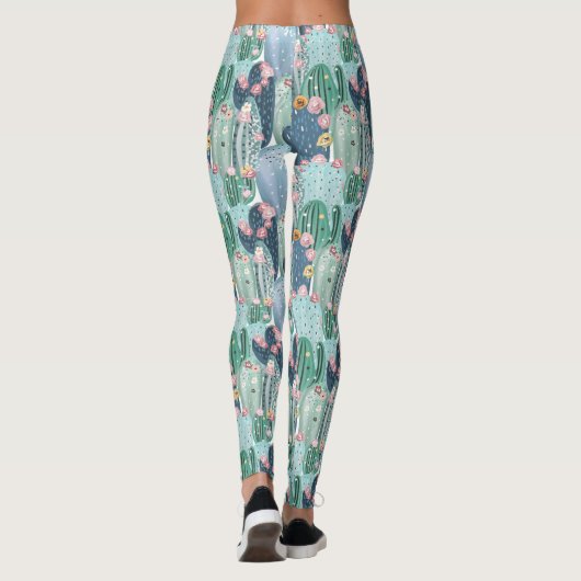 Patroon met zachte patel Cactus Leggings (Achterkant)