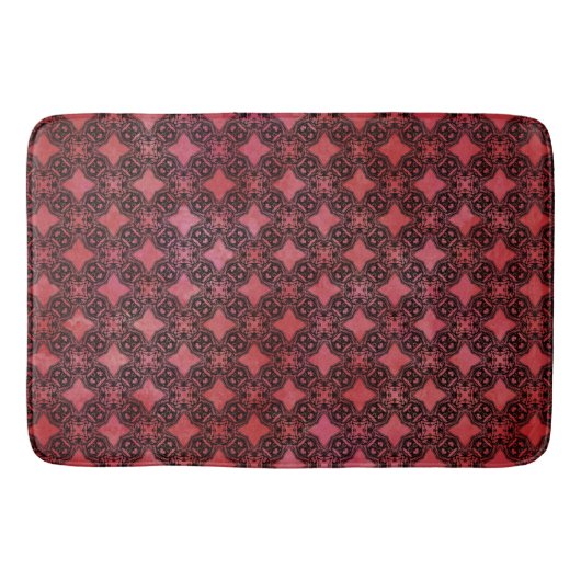 Patroon met zwarte en rode diamantketens badmat (Voorkant)