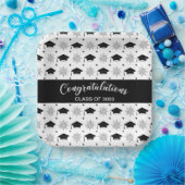 Patroon met zwarte en witte grijpkap papieren bordje (Feest)