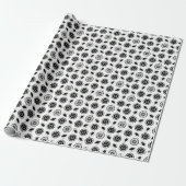 Patroon met zwarte en zilverkleurige verloopdop cadeaupapier (Uitgerold)