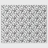 Patroon met zwarte schedels op wit cadeaupapier (Vlak)