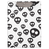 Patroon met zwarte schedels op wit klembord (Voorkant)