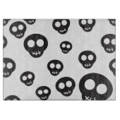 Patroon met zwarte schedels op wit snijplank (Voorkant)