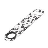 Patroon met zwarte schedels op wit speed flessenopener (Achterkant Gekanteld)