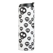 Patroon met zwarte schedels op wit thermosbeker (Gedraaid links)