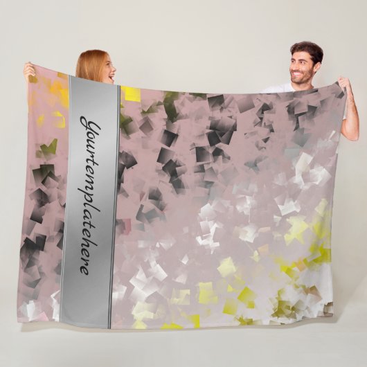 patroon, metaal, ontwerp, textuur, vorm, vierkant; fleece deken (In situ)