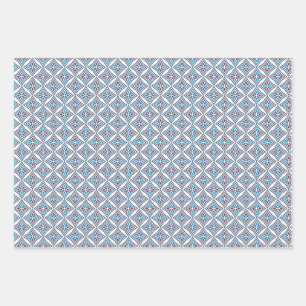 Patroon Modern Geometrisch eenvoudig blauw wit Inpakpapier Vel