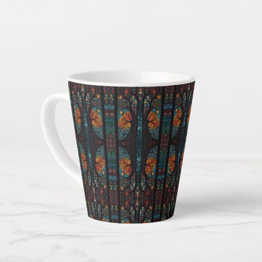 Patroon Mozaïek Glas in lood Latte Mok (Linkerhoek)