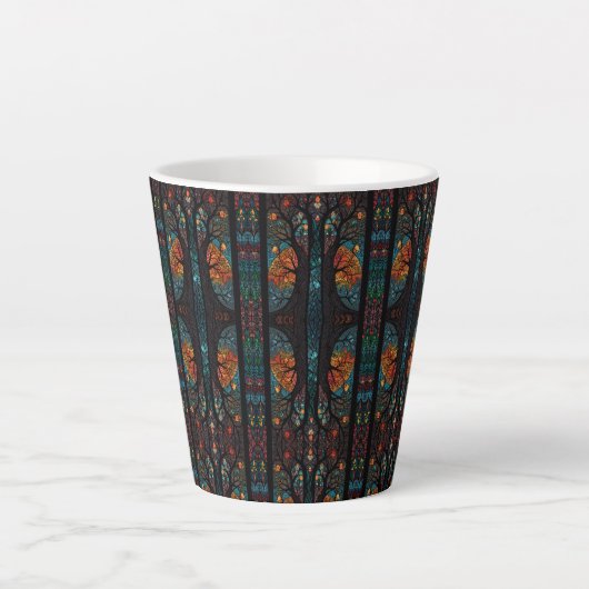 Patroon Mozaïek Glas in lood Latte Mok (Voorkant)