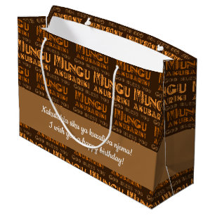 Patroon Mungu Akubariki, God zegene u in het Swahi Groot Cadeauzakje