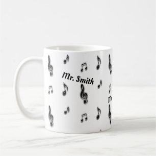 Patroon Musical Notes Music Teacher Hartelijk dank Koffiemok