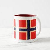 Patroon Noorse vlag Tweekleurige Koffiemok (Voorkant rechts)