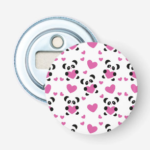 Patroon op de Dag van de Liefde Button Flesopener