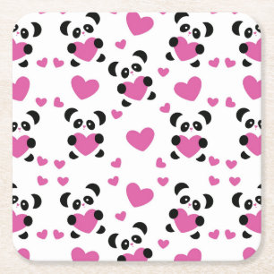 Patroon op de Dag van de Liefde Vierkante Kartonnen Onderzetter