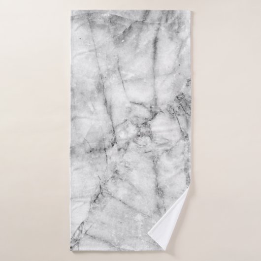 Patroon op de witte marmer vloerstructuur en op de badhanddoek (Badhanddoek)