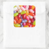 Patroon op geleibonen vierkante sticker (Tas)