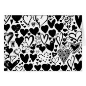 Patroon op het hart, zwart hart, zwart en wit (Voorkant Horizontaal)