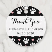 Patroon op poten, reuzenpoten, hart, bruiloft bedankjes labels (Voorkant)