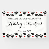 Patroon op poten, reuzenpoten, hart, bruiloft spandoek (Horizontaal)