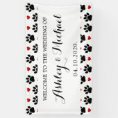 Patroon op poten, reuzenpoten, hart, bruiloft spandoek (Verticaal)