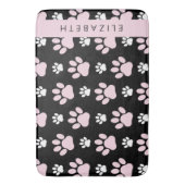 Patroon op poten, roze poten, langpoten, Jouw naam Badmat (Voorkant Verticaal)