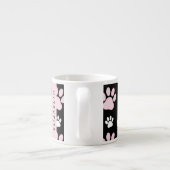 Patroon op poten, roze poten, langpoten, Jouw naam Espresso Kop (Achterkant)