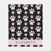 Patroon op poten, roze poten, langpoten, Jouw naam Fleece Deken (Voorkant)