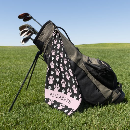 Patroon op poten, roze poten, langpoten, Jouw naam Golfhanddoek (Groen)