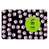 Patroon op poten, roze poten, langpoten, monogram magneet (Horizontaal)