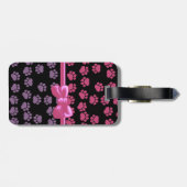 Patroon op poten, roze poten, Paarse poten, reuzen Bagagelabel (Achterkant horizontaal)