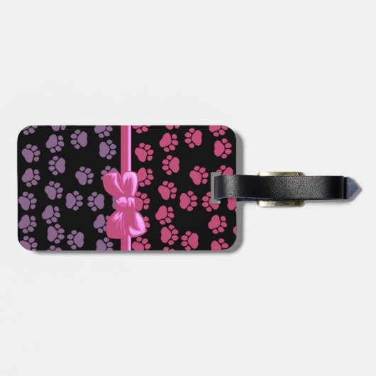 Patroon op poten, roze poten, Paarse poten, reuzen Bagagelabel (Achterkant horizontaal)