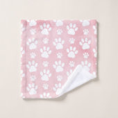 Patroon op poten, witte poten, Waterverven, roze Bad Handdoek (Wasdoekje)