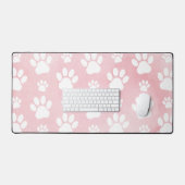 Patroon op poten, witte poten, Waterverven, roze Bureaumat (Keyboard & Muis)