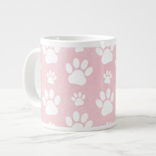 Patroon op poten, witte poten, Waterverven, roze Extra Grote Beker