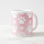 Patroon op poten, witte poten, Waterverven, roze Extra Grote Beker (Voorkant rechts)