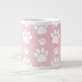 Patroon op poten, witte poten, Waterverven, roze Extra Grote Beker (Voorkant)