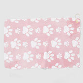 Patroon op poten, witte poten, Waterverven, roze Golfhanddoek (Horizontaal)