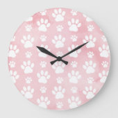 Patroon op poten, witte poten, Waterverven, roze Grote Klok (Voorkant)