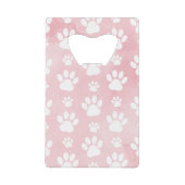 Patroon op poten, witte poten, Waterverven, roze Kredietkaart Flessenopener (Voorkant)