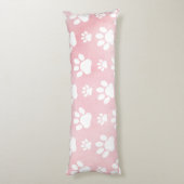 Patroon op poten, witte poten, Waterverven, roze Lichaamskussen (Achterkant (Verticaal))