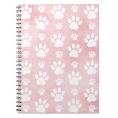 Patroon op poten, witte poten, Waterverven, roze Notitieboek (Voorkant)