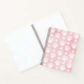 Patroon op poten, witte poten, Waterverven, roze Notitieboek (Binnen)