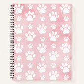 Patroon op poten, witte poten, Waterverven, roze Notitieboek (Voorkant)
